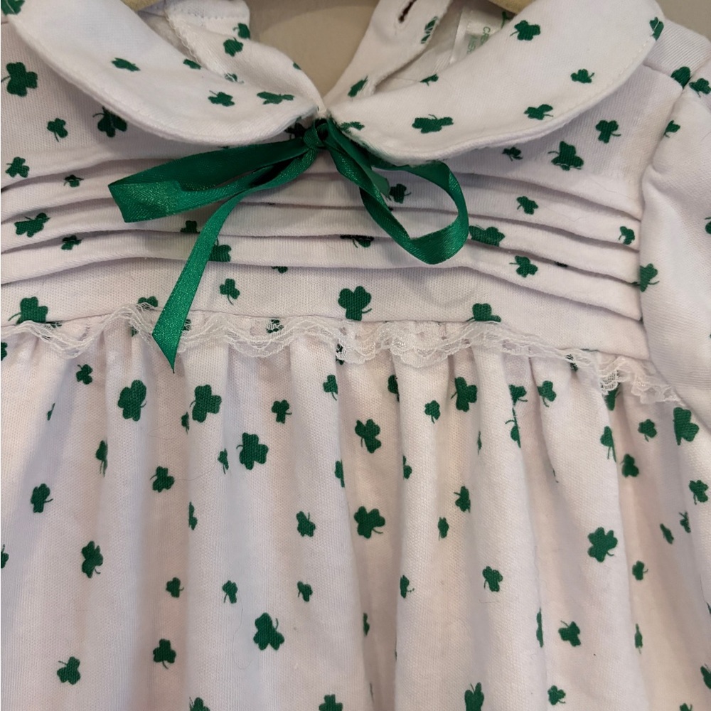 ☘️The Bridgets of Erin Shamrock babydoll St Patrick’s Dress size 6M - Picture 2 of 5